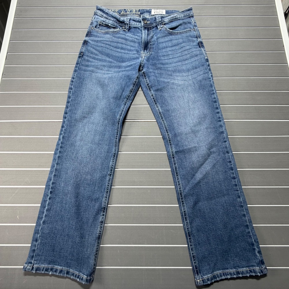 TK Axel Mens Slim Bootcut Jeans Medium Wash Blue Denim 32x32 RN138823